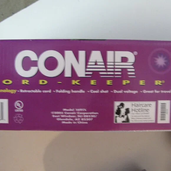 Conair Hair Dryer Ion Shine New In Box 1875 Watt 2 Heat Speed Settings - Picture 6 of 6